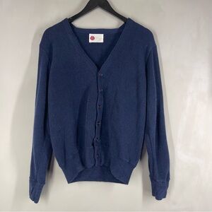 Vintage Kings Road Sears The Mens Store Small Sweater Cardigan Navy Blue Acrylic